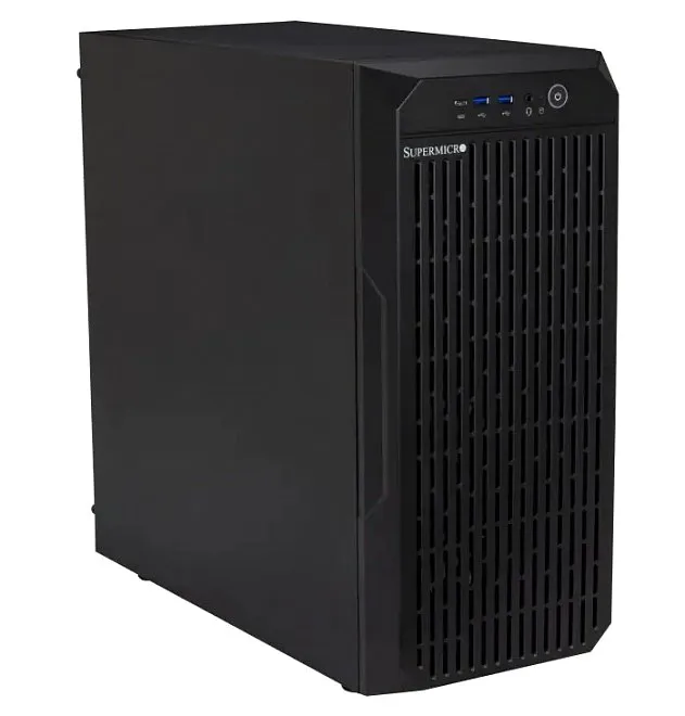 Melna Supermicro torņa korpusa darbstacija
